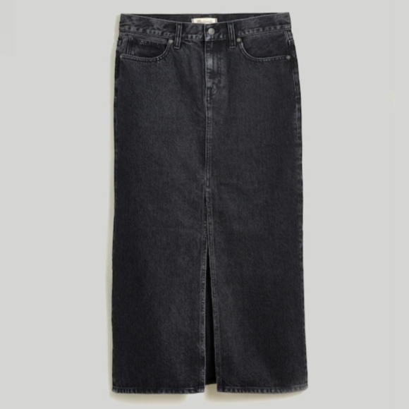 $98 Madewell Denim Mid-Rise Maxi Skirt in Lunar Wash Size 26 - Picture 4 of 10
